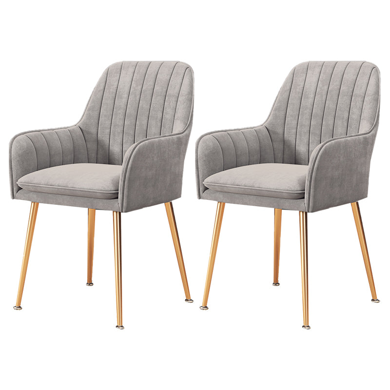 Fauteuil de salle à manger rembourré avec pieds en métal (Ensemble de 2)