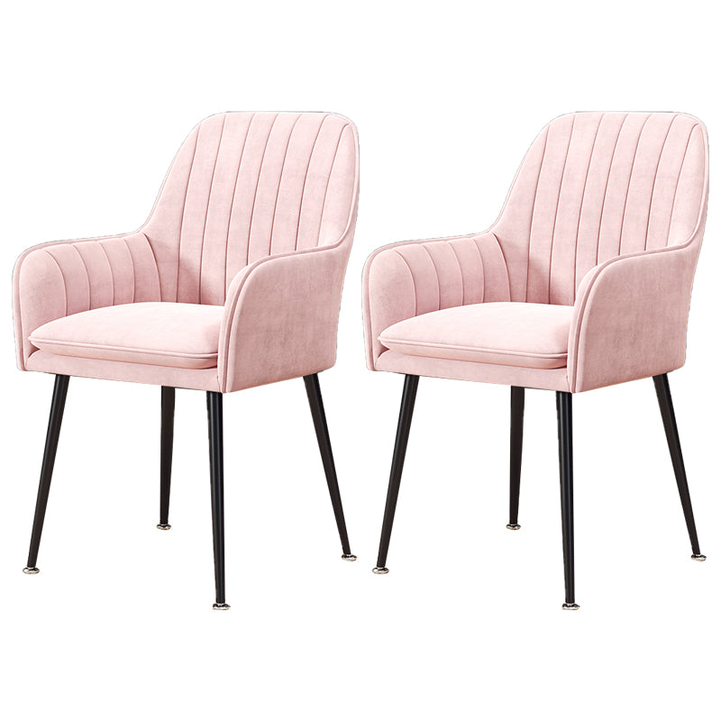 Fauteuil de salle à manger rembourré avec pieds en métal (Ensemble de 2)