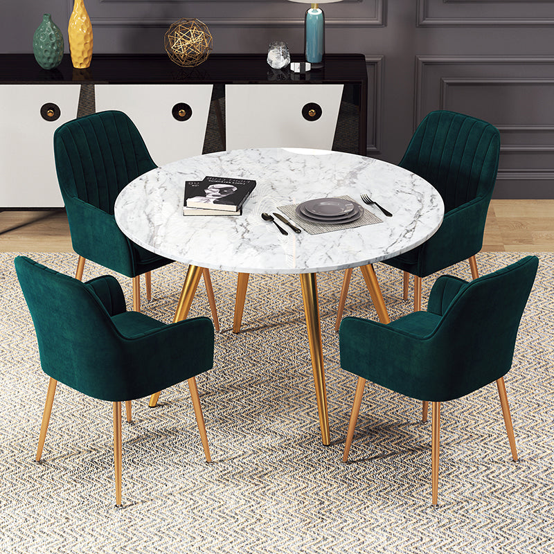 Fauteuil de salle à manger rembourré avec pieds en métal (Ensemble de 2)