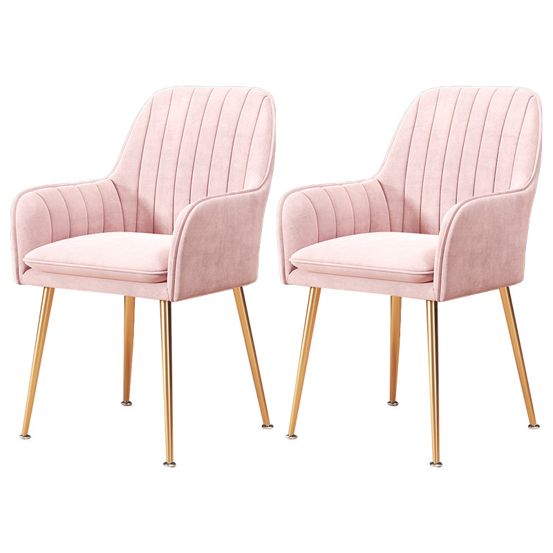 Fauteuil de salle à manger rembourré avec pieds en métal (Ensemble de 2)