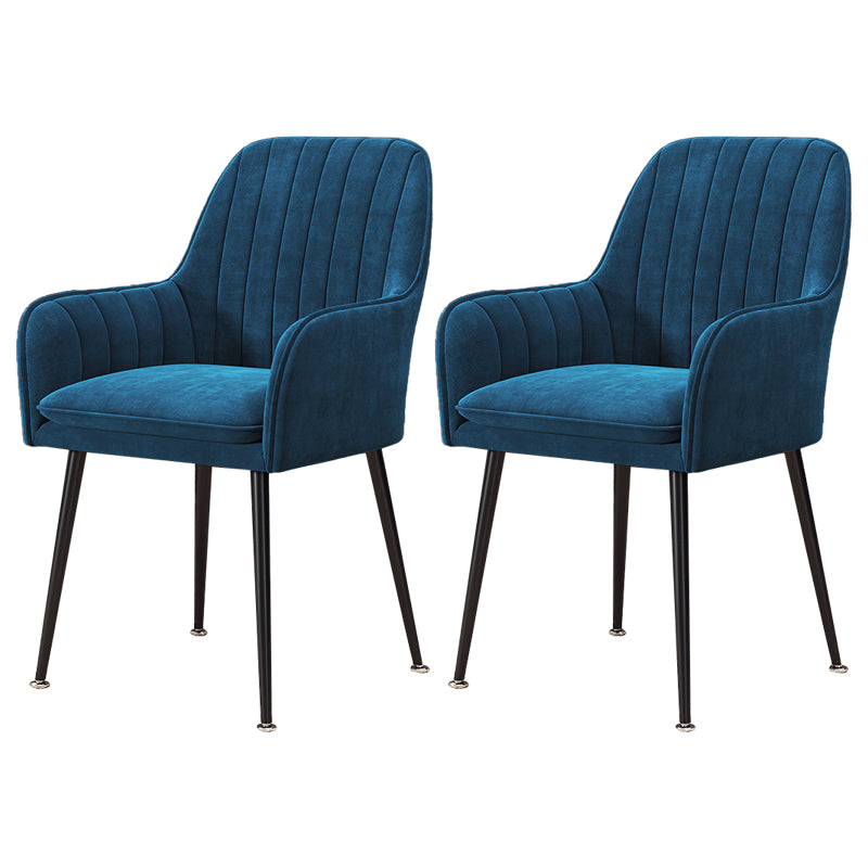Fauteuil de salle à manger rembourré avec pieds en métal (Ensemble de 2)