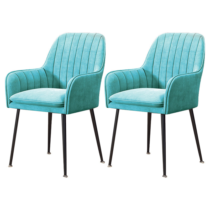 Fauteuil de salle à manger rembourré avec pieds en métal (Ensemble de 2)