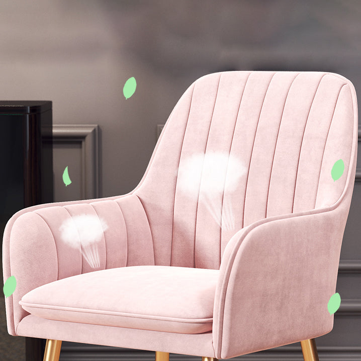 Fauteuil de salle à manger rembourré avec pieds en métal (Ensemble de 2)