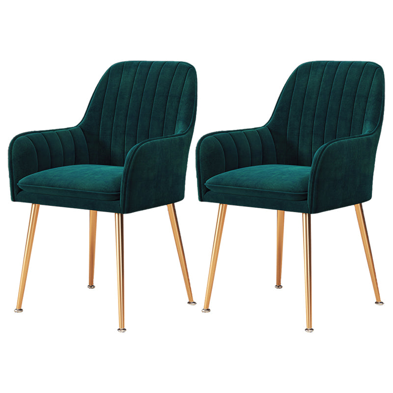 Fauteuil de salle à manger rembourré avec pieds en métal (Ensemble de 2)
