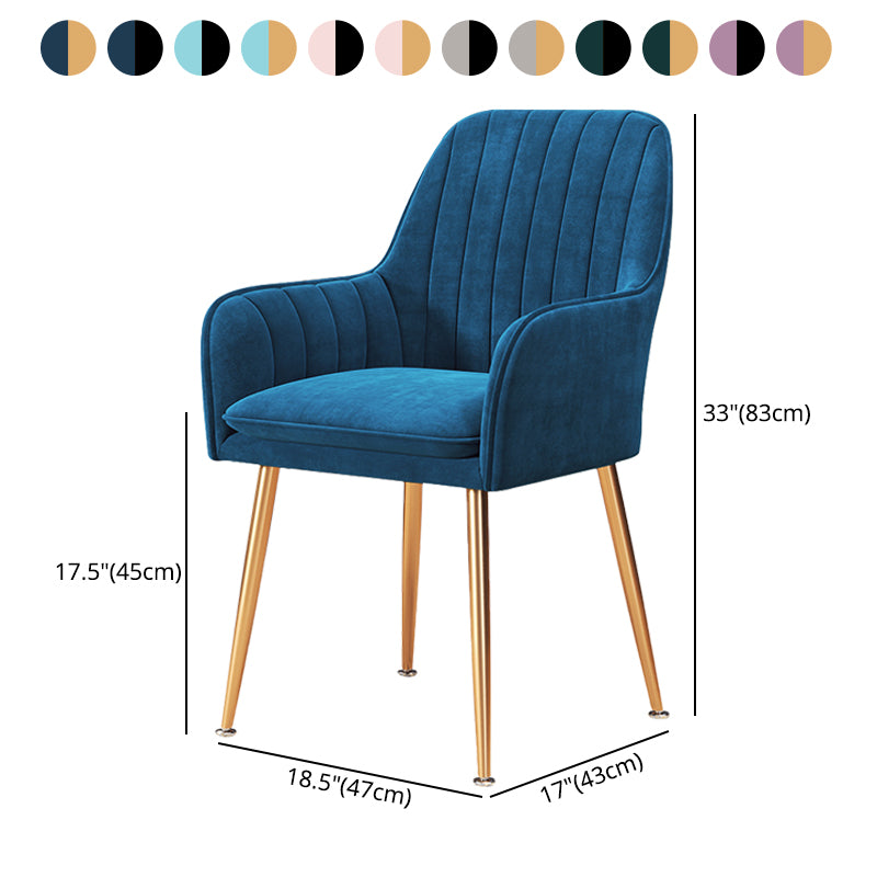 Fauteuil de salle à manger rembourré avec pieds en métal (Ensemble de 2)