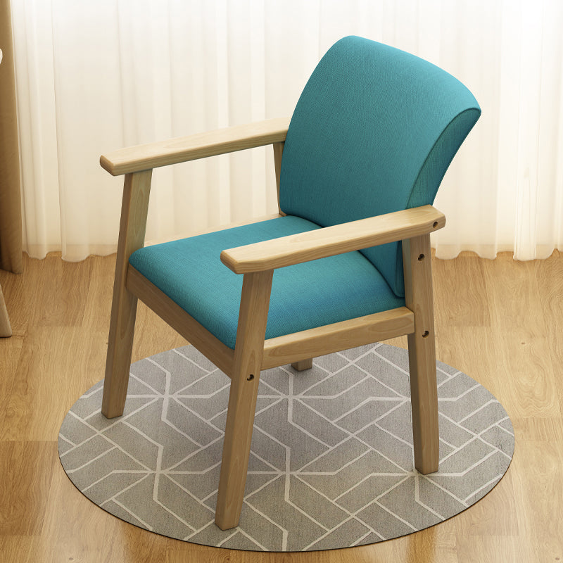 Inicio Sillón escandinavo Silla de comedor con respaldo sólido tapizada en madera