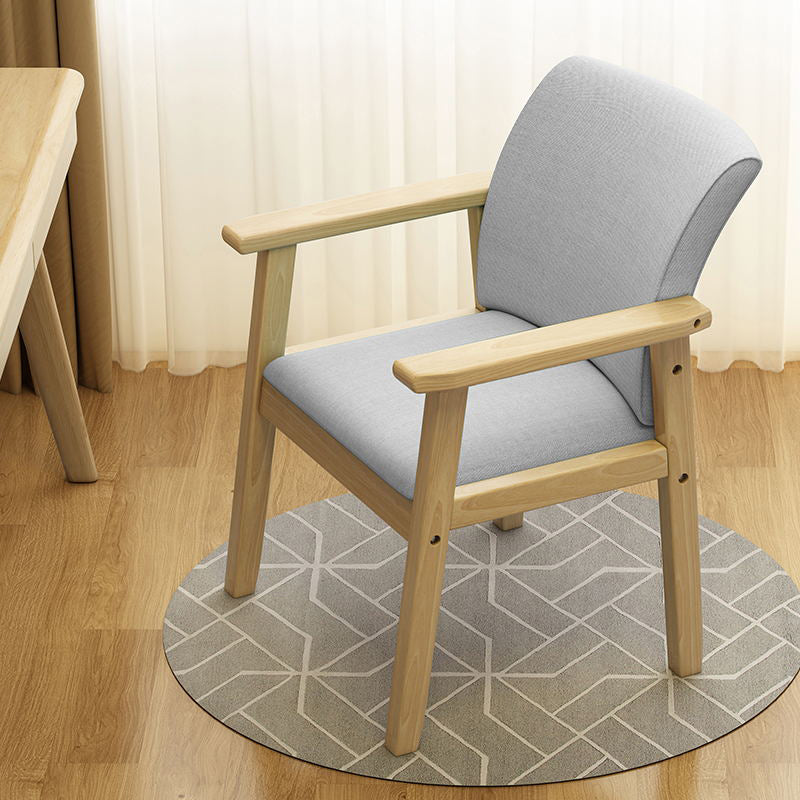 Inicio Sillón escandinavo Silla de comedor con respaldo sólido tapizada en madera
