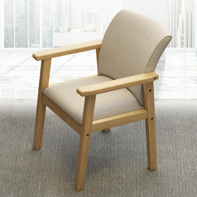 Inicio Sillón escandinavo Silla de comedor con respaldo sólido tapizada en madera