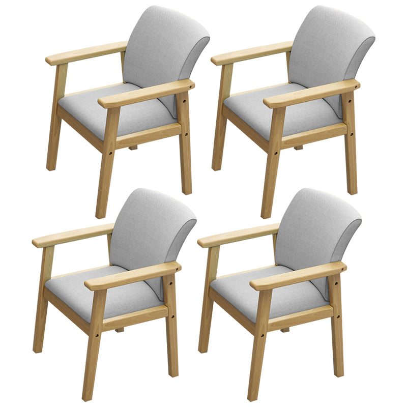 Inicio Sillón escandinavo Silla de comedor con respaldo sólido tapizada en madera