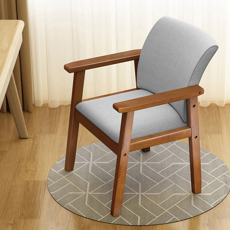 Inicio Sillón escandinavo Silla de comedor con respaldo sólido tapizada en madera
