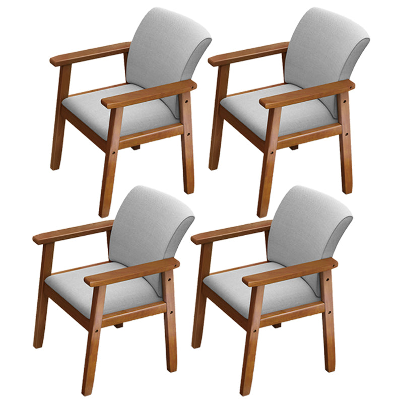 Inicio Sillón escandinavo Silla de comedor con respaldo sólido tapizada en madera