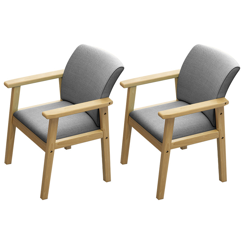 Inicio Sillón escandinavo Silla de comedor con respaldo sólido tapizada en madera