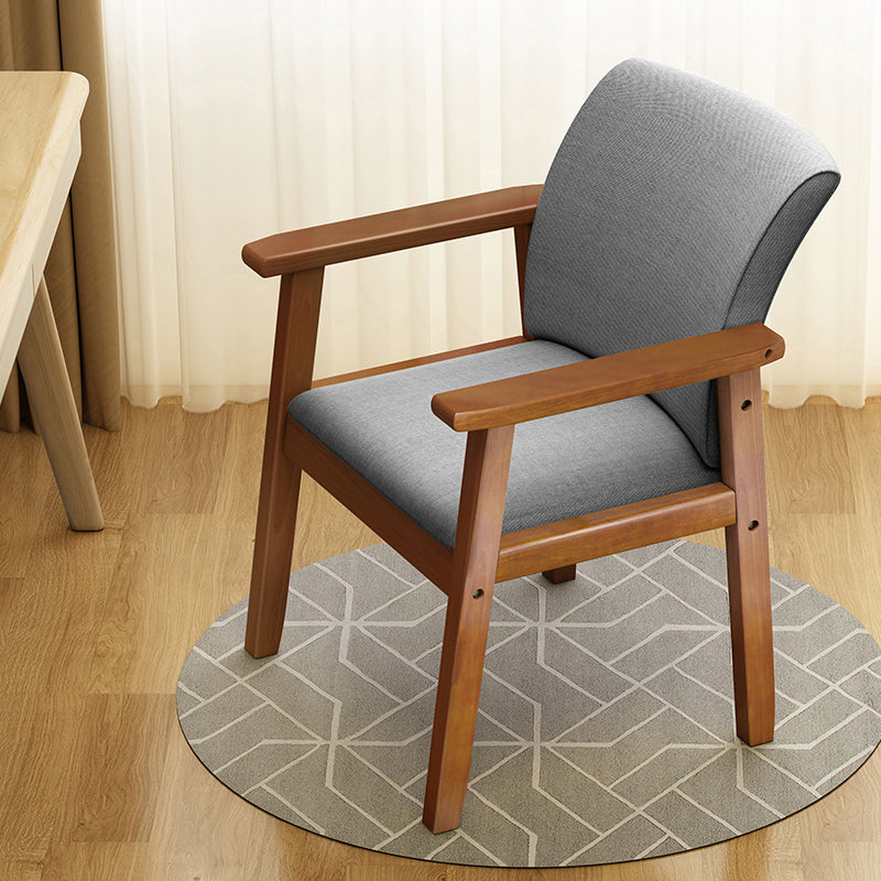 Inicio Sillón escandinavo Silla de comedor con respaldo sólido tapizada en madera