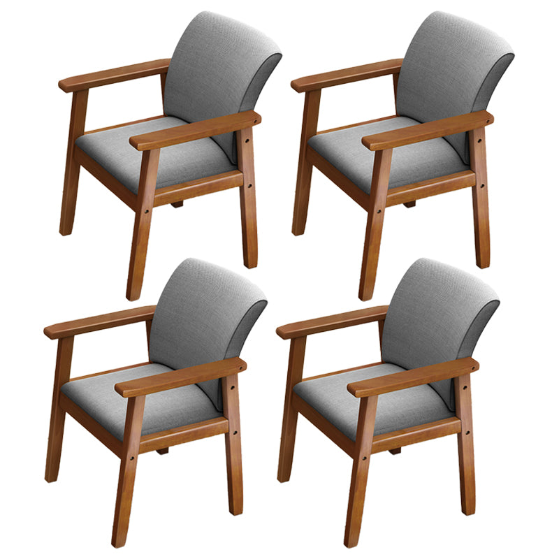 Inicio Sillón escandinavo Silla de comedor con respaldo sólido tapizada en madera