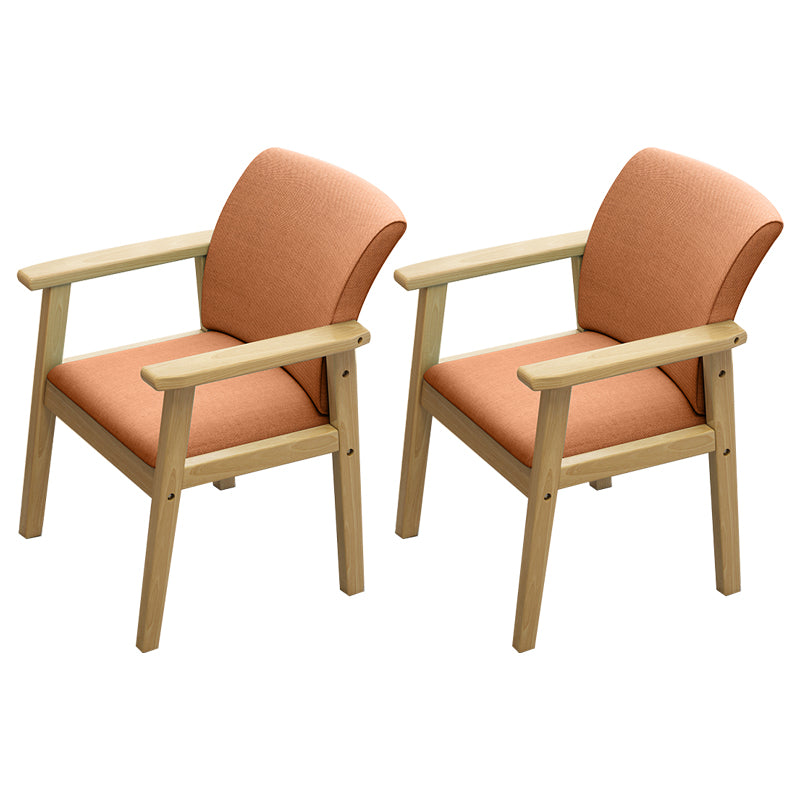 Inicio Sillón escandinavo Silla de comedor con respaldo sólido tapizada en madera