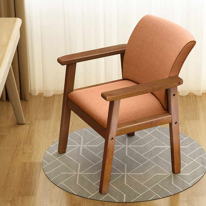Inicio Sillón escandinavo Silla de comedor con respaldo sólido tapizada en madera