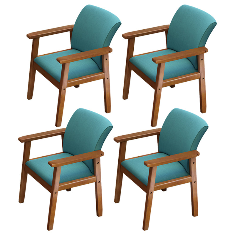 Inicio Sillón escandinavo Silla de comedor con respaldo sólido tapizada en madera
