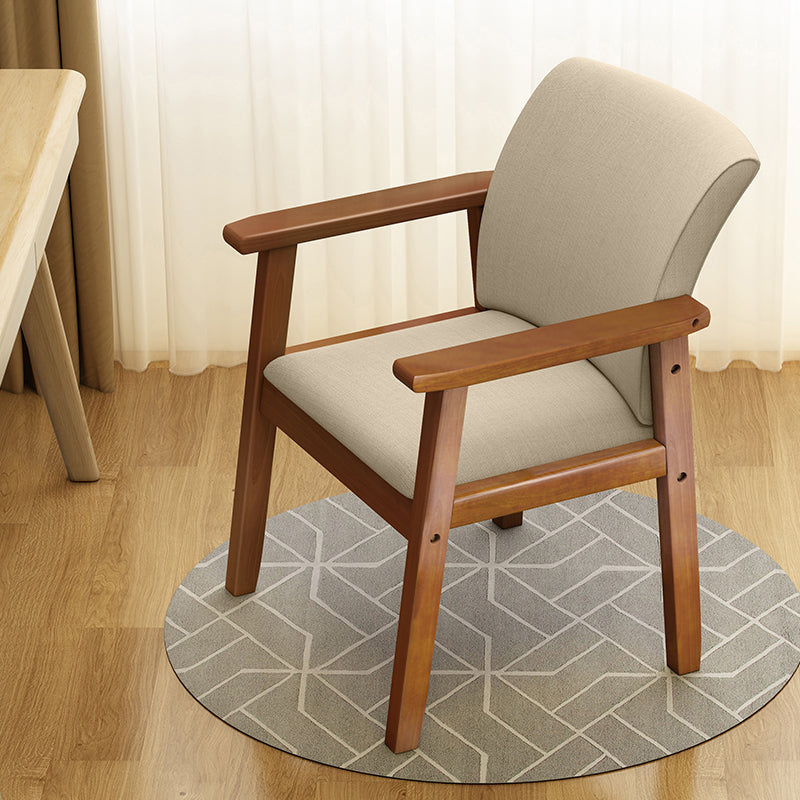 Inicio Sillón escandinavo Silla de comedor con respaldo sólido tapizada en madera
