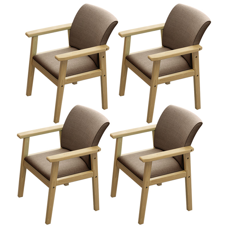 Inicio Sillón escandinavo Silla de comedor con respaldo sólido tapizada en madera