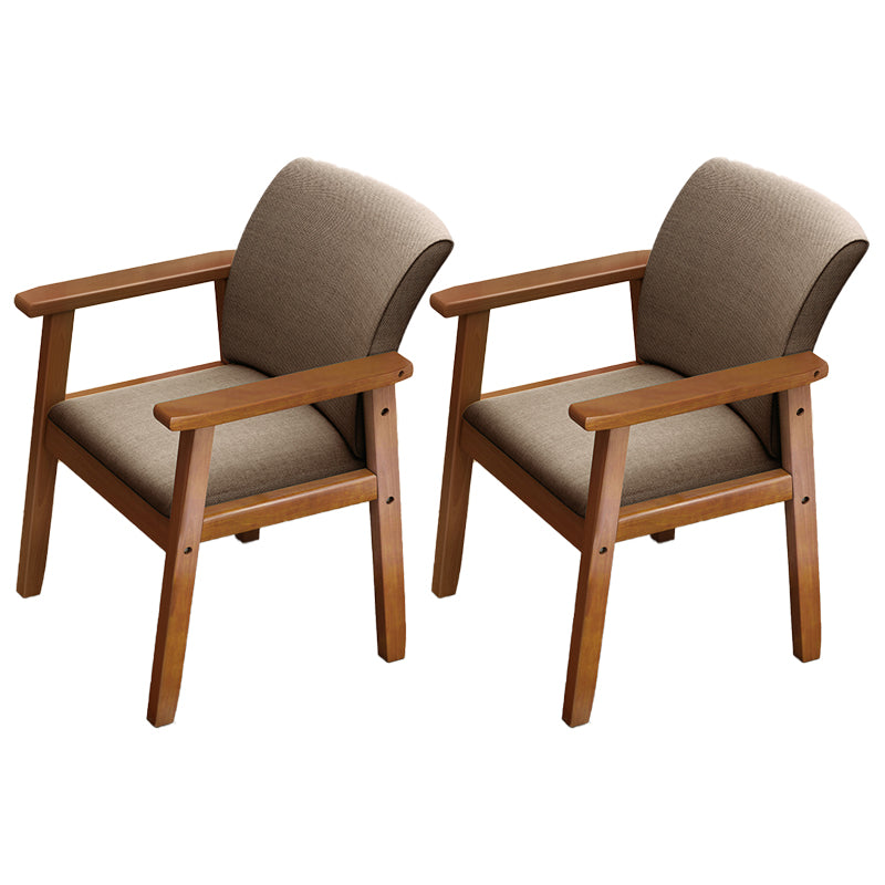 Inicio Sillón escandinavo Silla de comedor con respaldo sólido tapizada en madera