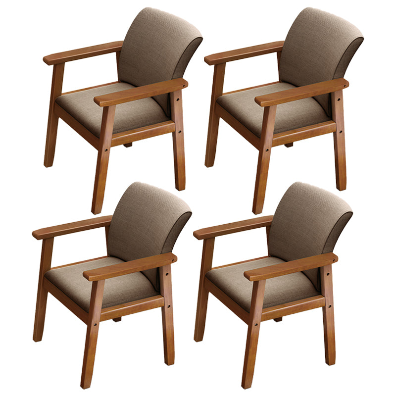 Inicio Sillón escandinavo Silla de comedor con respaldo sólido tapizada en madera