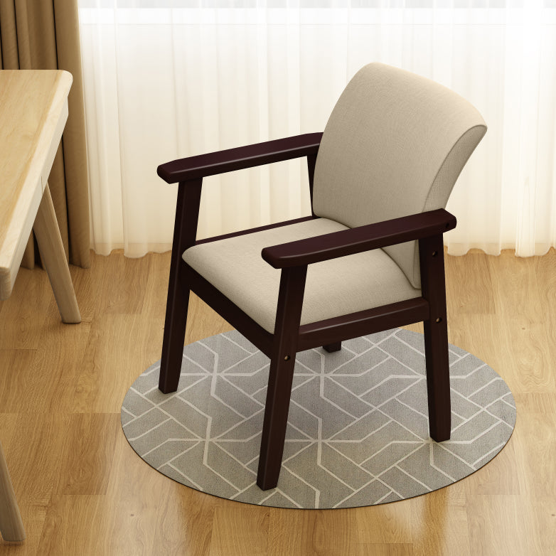 Inicio Sillón escandinavo Silla de comedor con respaldo sólido tapizada en madera