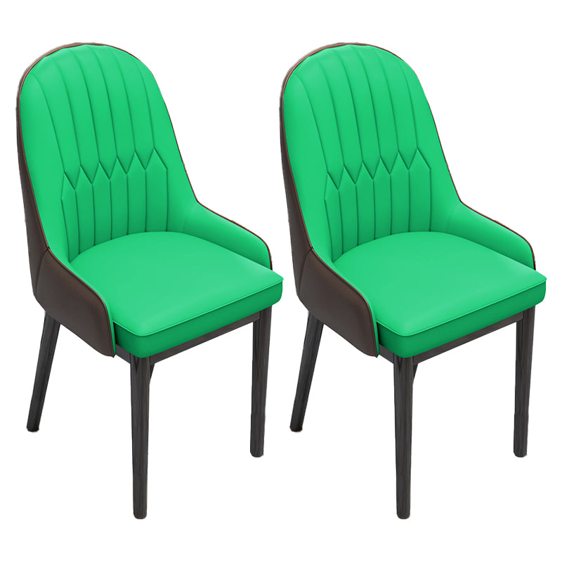 Silla lateral casera escandinava Silla de comedor con respaldo sólido tapizada de metal