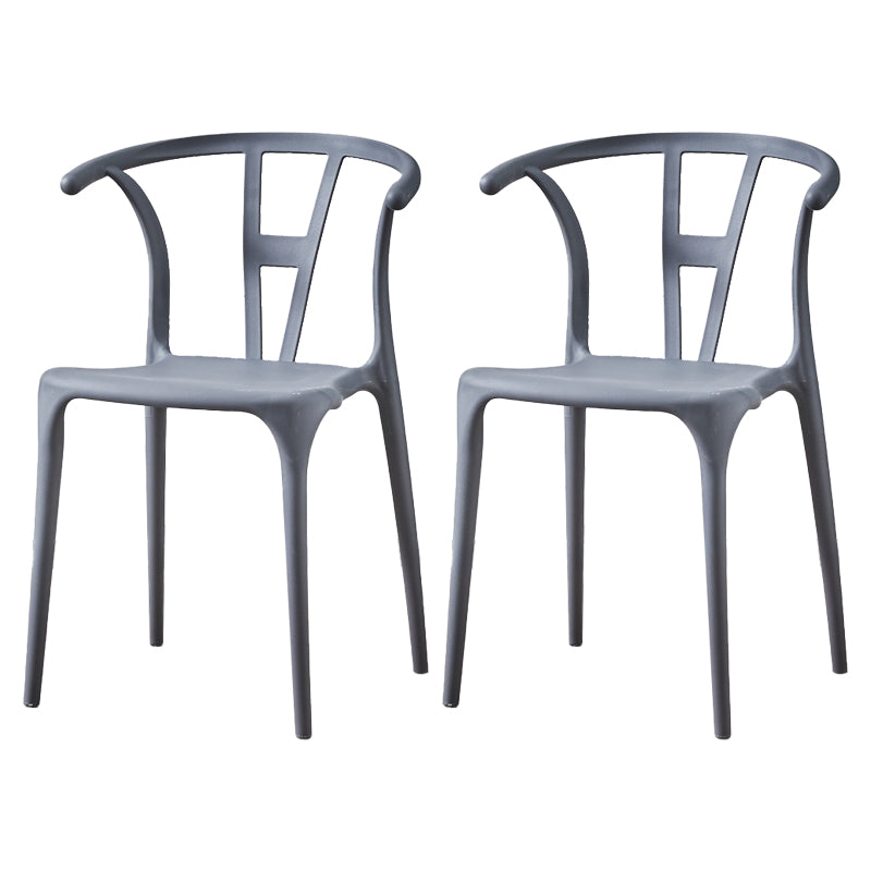 Chaise de salle à manger en plastique de style moderne, chaise d'appoint empilable sans accoudoirs pour la cuisine