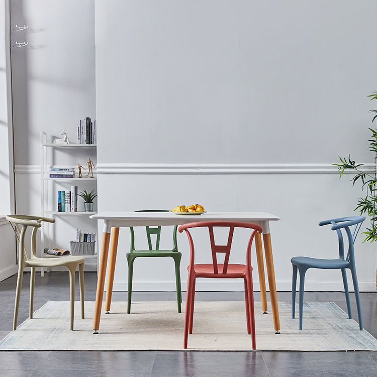Chaise de salle à manger en plastique de style moderne, chaise d'appoint empilable sans accoudoirs pour la cuisine