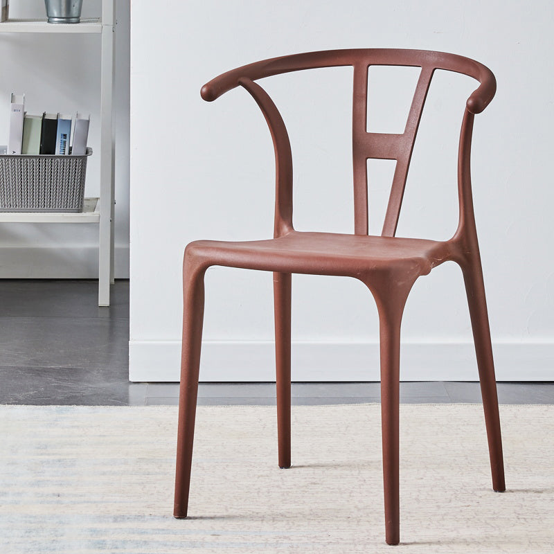 Chaise de salle à manger en plastique de style moderne, chaise d'appoint empilable sans accoudoirs pour la cuisine