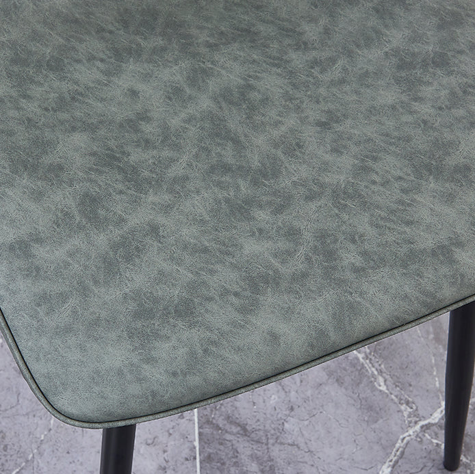 Chaises de salle à manger contemporaines en métal sans accoudoirs en cuir PU (Ensemble de 2)