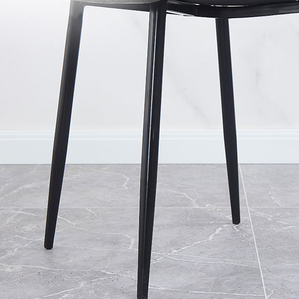 Chaises de salle à manger contemporaines en métal sans accoudoirs en cuir PU (Ensemble de 2)