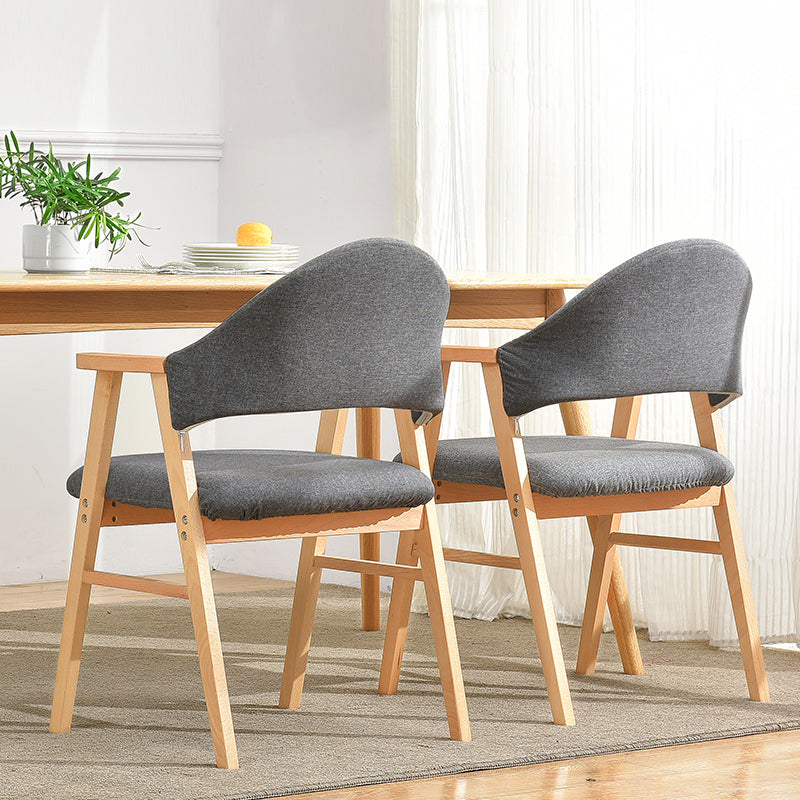 Silla de comedor de madera de estilo moderno con respaldo abierto, sillón lateral de comedor para cocina