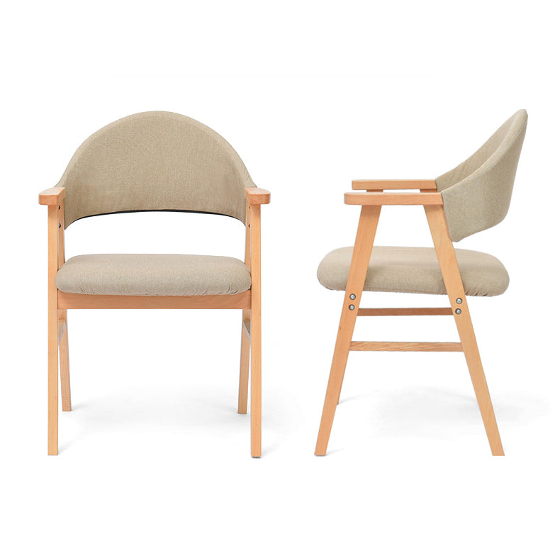 Silla de comedor de madera de estilo moderno con respaldo abierto, sillón lateral de comedor para cocina