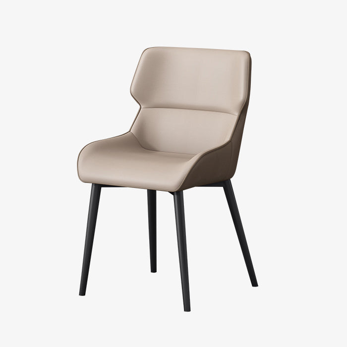 Sillas de comedor de metal contemporáneas con respaldo Parsons para uso doméstico (juego de 2)