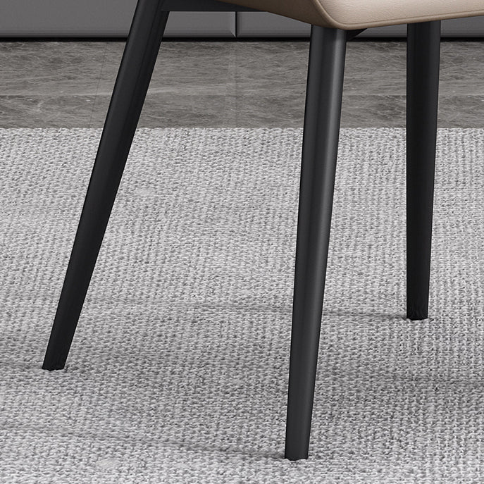 Sillas de comedor de metal contemporáneas con respaldo Parsons para uso doméstico (juego de 2)