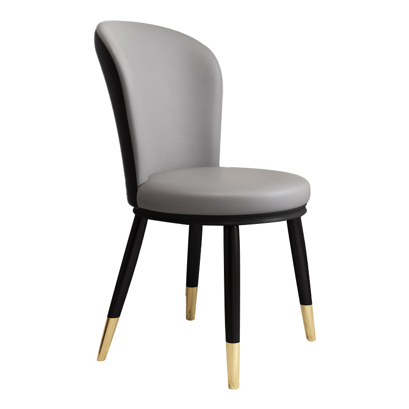 Chaise d'appoint scandinave en métal, chaise de salle à manger rembourrée à oreilles