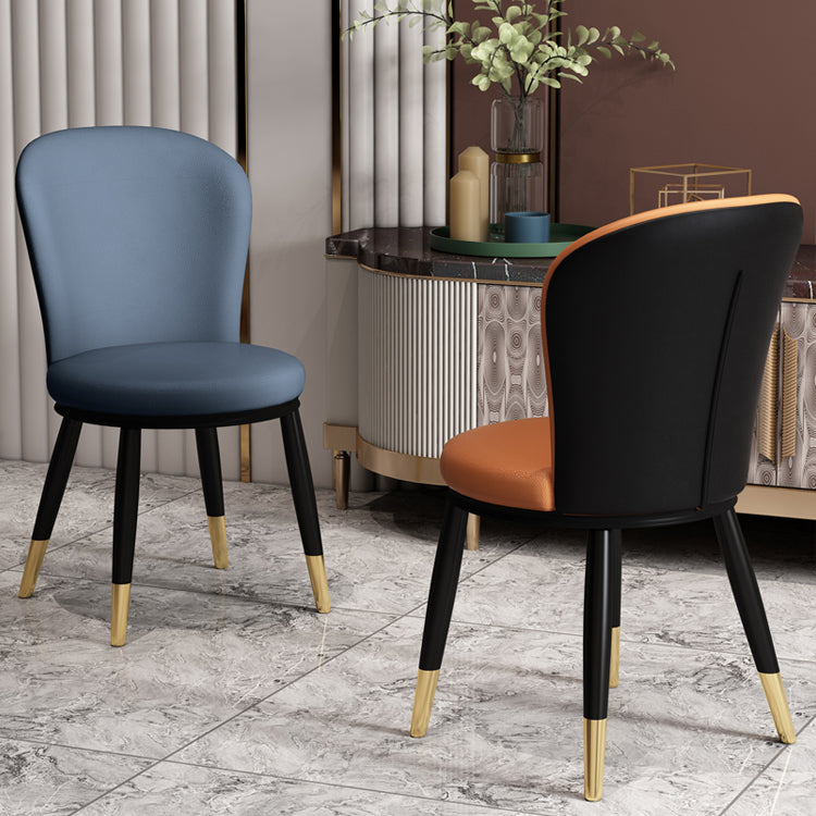 Chaise d'appoint scandinave en métal, chaise de salle à manger rembourrée à oreilles