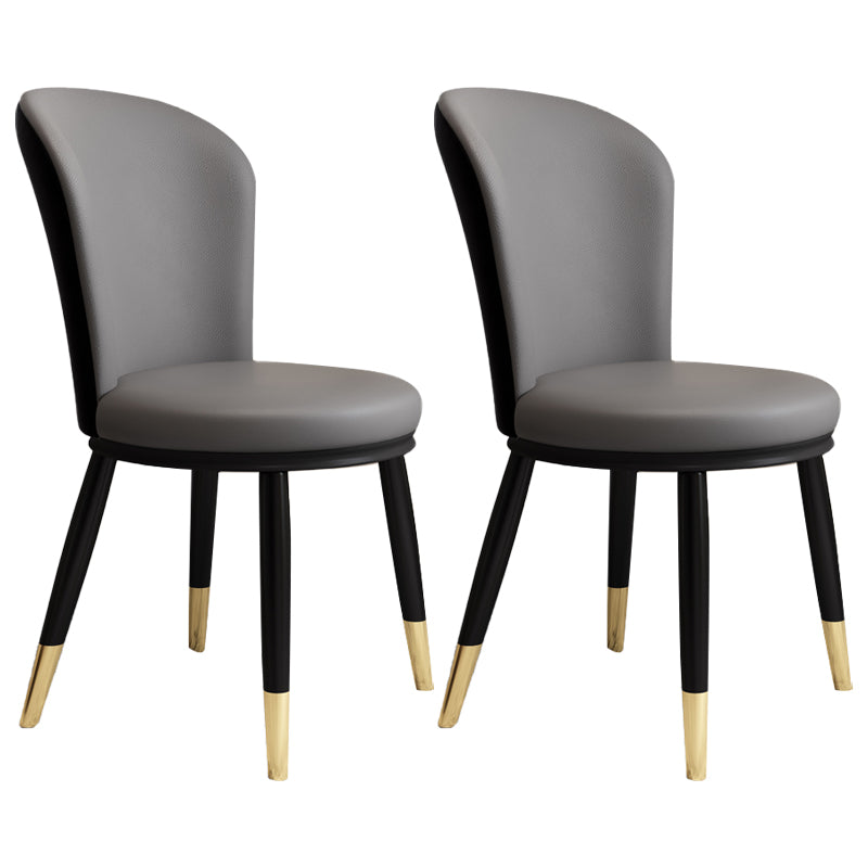 Chaise d'appoint scandinave en métal, chaise de salle à manger rembourrée à oreilles
