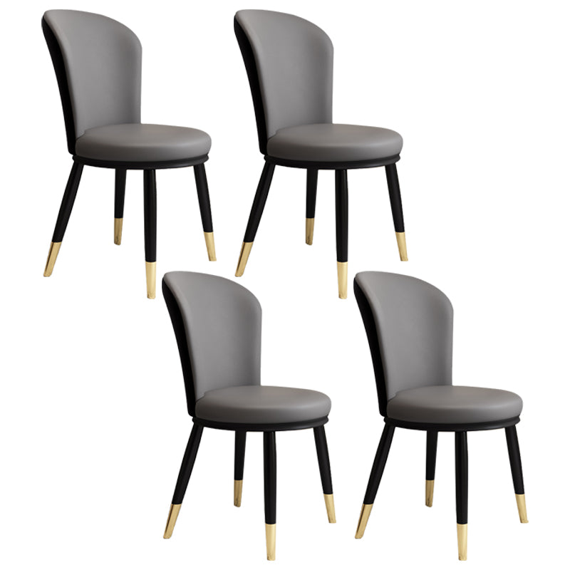 Chaise d'appoint scandinave en métal, chaise de salle à manger rembourrée à oreilles