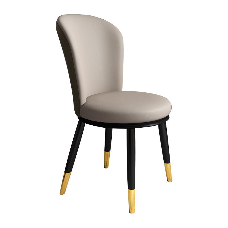 Chaise d'appoint scandinave en métal, chaise de salle à manger rembourrée à oreilles
