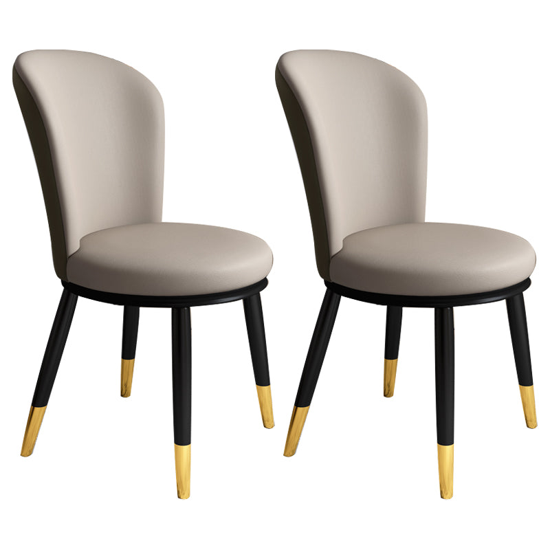 Chaise d'appoint scandinave en métal, chaise de salle à manger rembourrée à oreilles