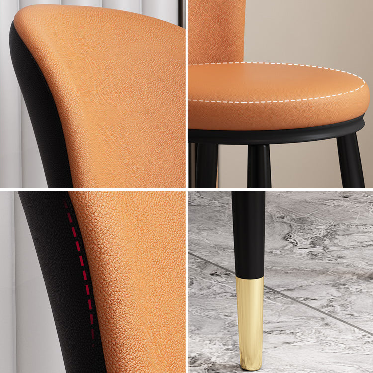 Chaise d'appoint scandinave en métal, chaise de salle à manger rembourrée à oreilles