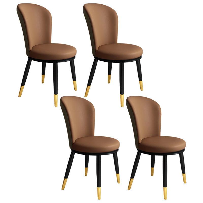 Chaise d'appoint scandinave en métal, chaise de salle à manger rembourrée à oreilles