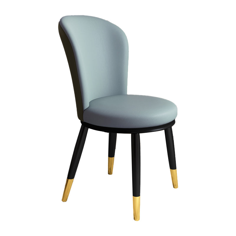 Chaise d'appoint scandinave en métal, chaise de salle à manger rembourrée à oreilles