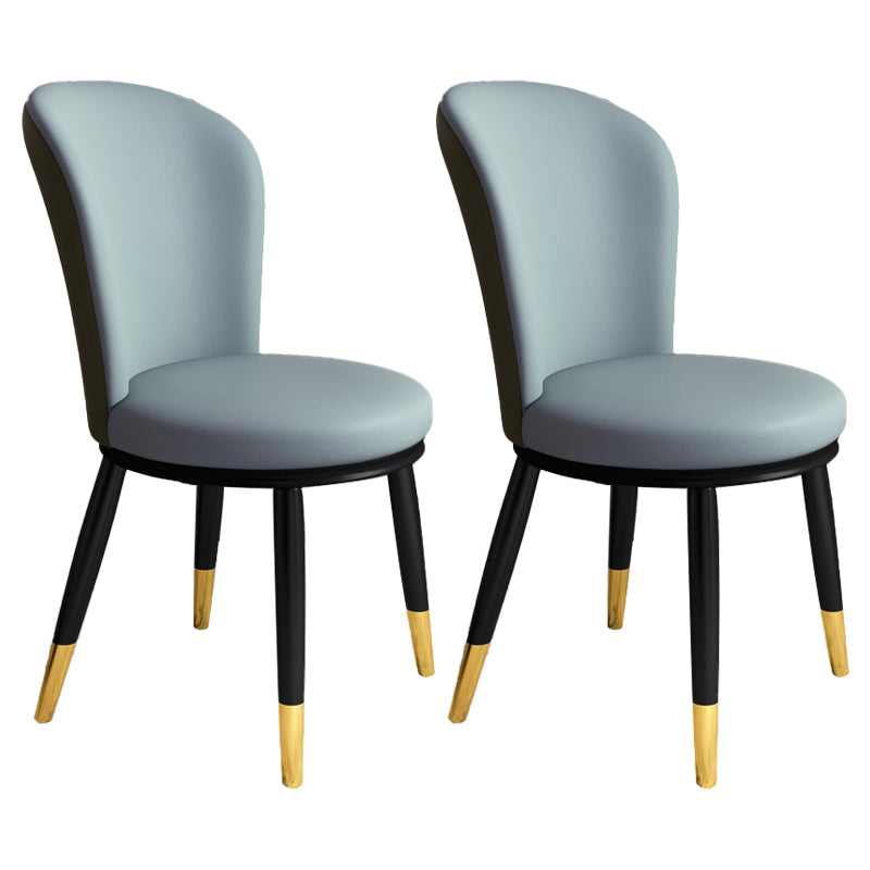 Chaise d'appoint scandinave en métal, chaise de salle à manger rembourrée à oreilles