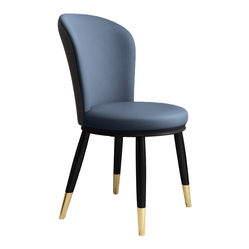 Chaise d'appoint scandinave en métal, chaise de salle à manger rembourrée à oreilles