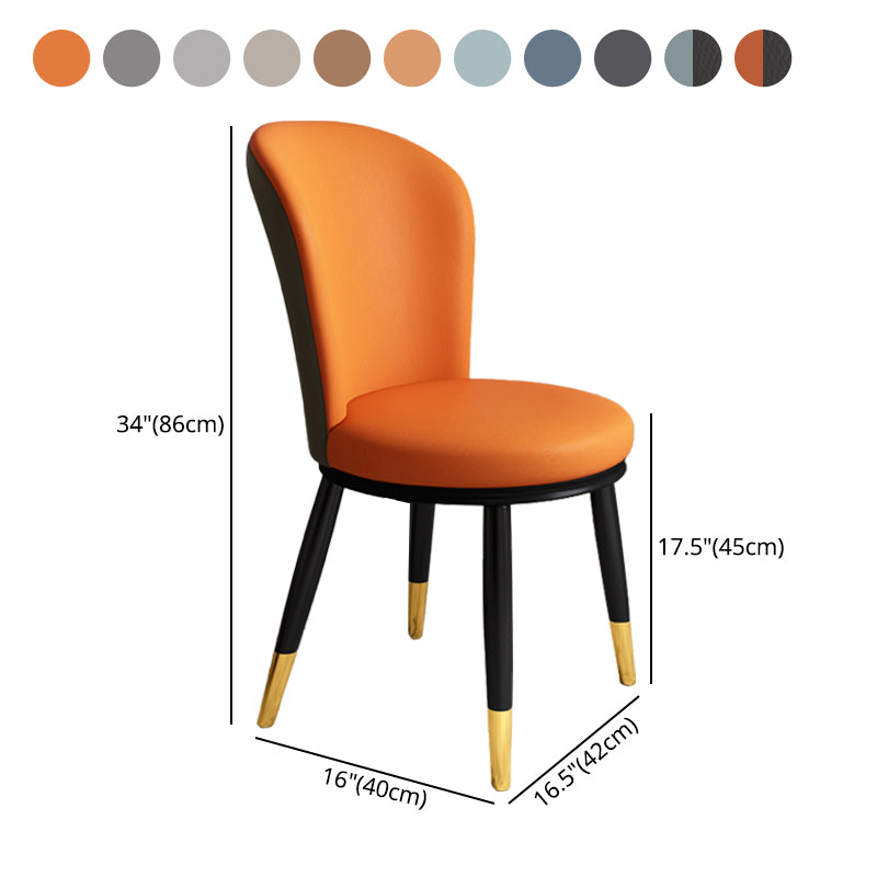 Chaise d'appoint scandinave en métal, chaise de salle à manger rembourrée à oreilles