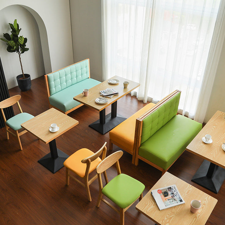 Moderner Holz- und Holzküche Tisch brauner Tisch mit schwarzem Rahmen für Esszimmer