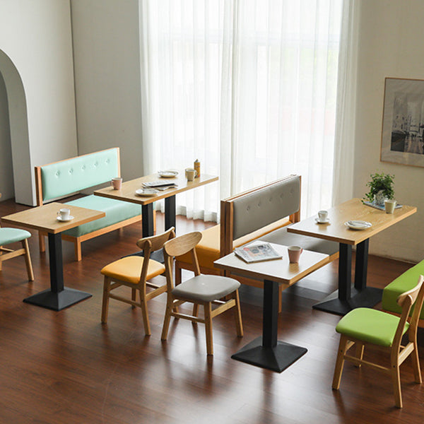 Moderner Holz- und Holzküche Tisch brauner Tisch mit schwarzem Rahmen für Esszimmer